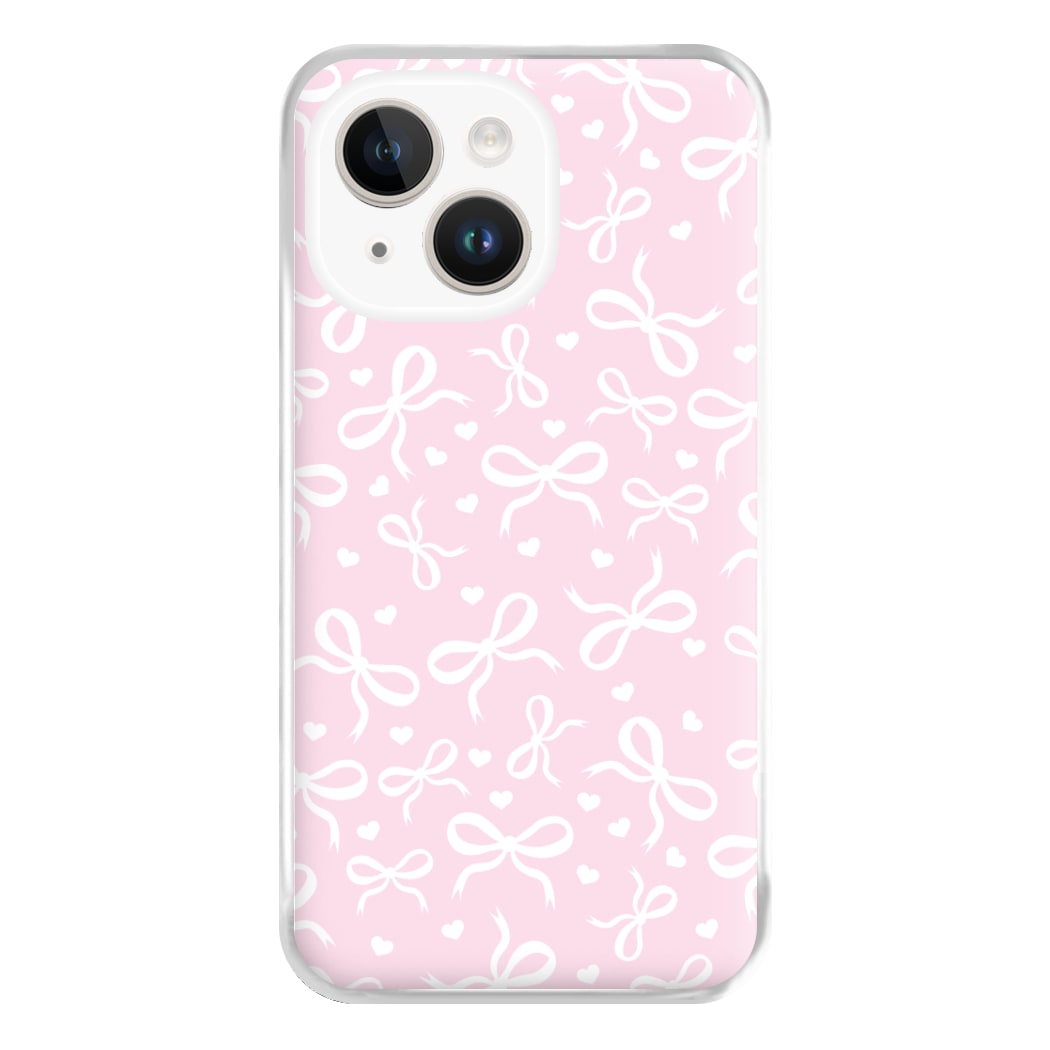 Coquette Bows And Hearts Baby Pink Phone Case for iPhone 14 Plus