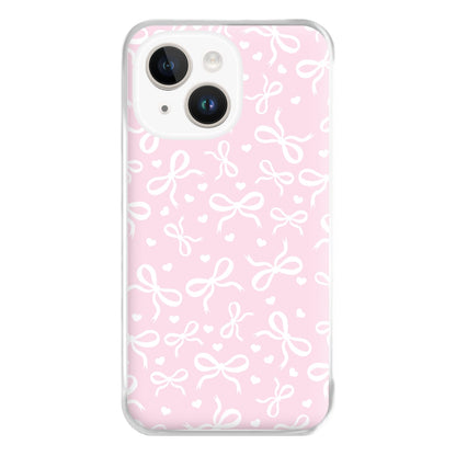 Coquette Bows And Hearts Baby Pink Phone Case for iPhone 14 Plus