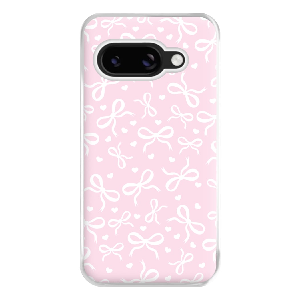 Coquette Bows And Hearts Baby Pink Phone Case for Google Pixel 8a