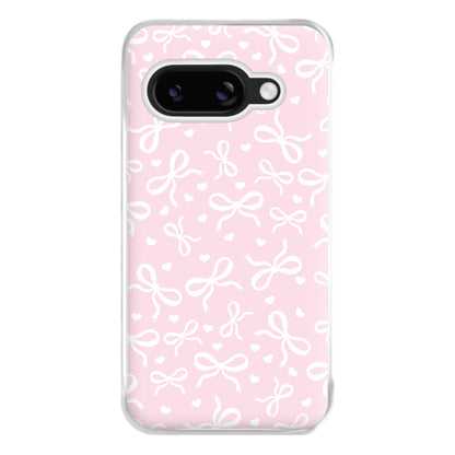 Coquette Bows And Hearts Baby Pink Phone Case for Google Pixel 8a