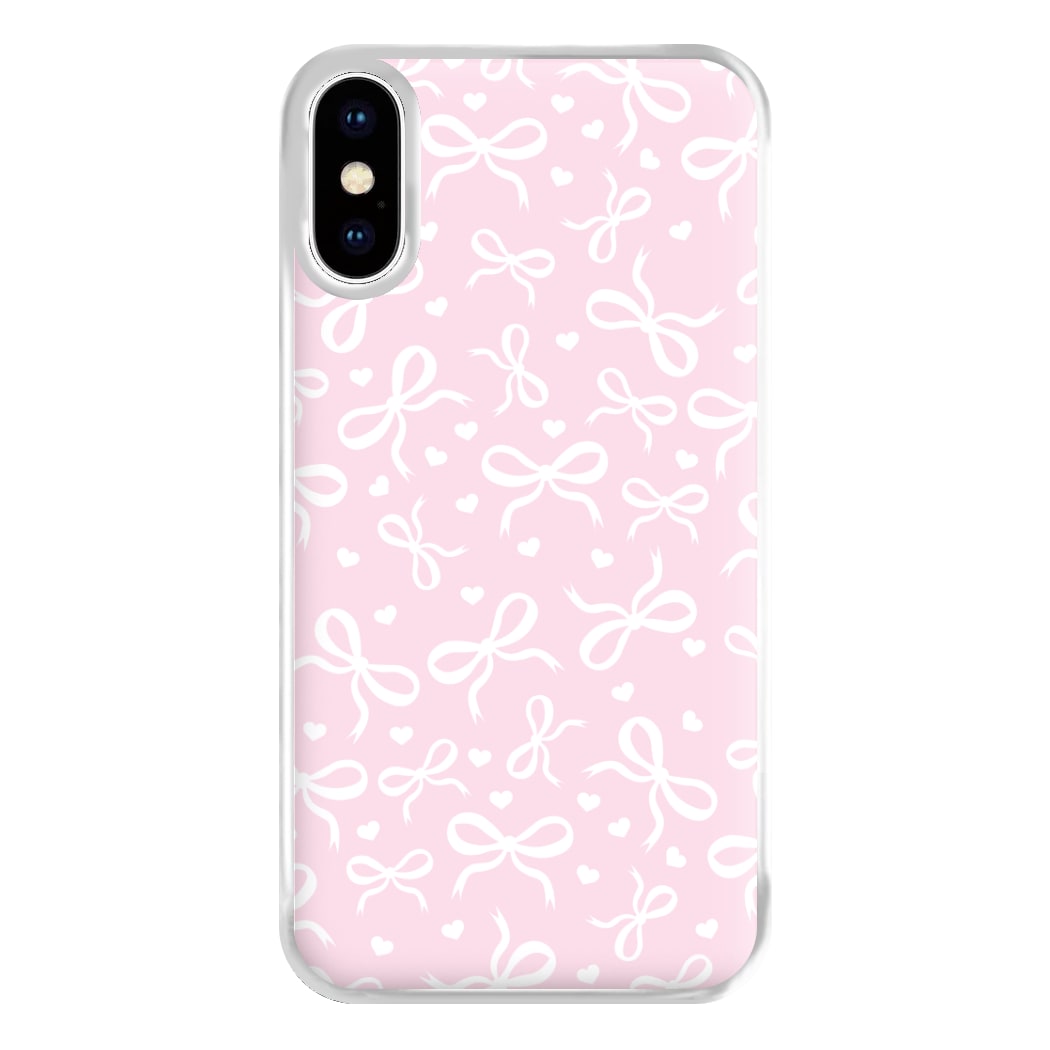 Coquette Bows And Hearts Baby Pink Phone Case for iPhone XS Max