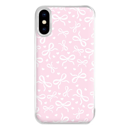 Coquette Bows And Hearts Baby Pink Phone Case for iPhone XS Max