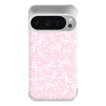 Coquette Bows And Hearts Baby Pink Phone Case for Google Pixel 9 Pro XL