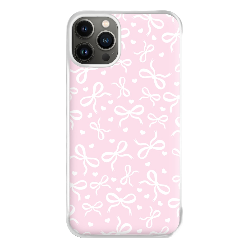 Coquette Bows And Hearts Baby Pink Phone Case for iPhone 13