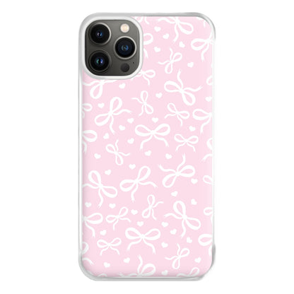 Coquette Bows And Hearts Baby Pink Phone Case for iPhone 13