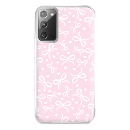 Coquette Bows And Hearts Baby Pink Phone Case for Galaxy Note 20 Ultra