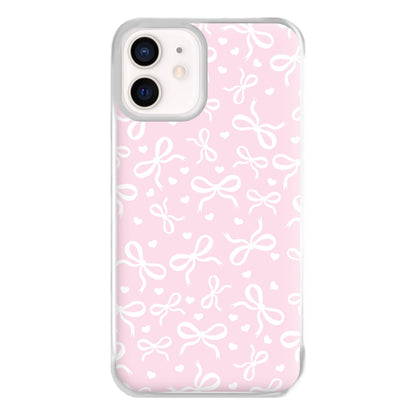 Coquette Bows And Hearts Baby Pink Phone Case for iPhone 13 Mini