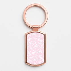 Coquette Bows And Hearts Baby Pink Rose Gold Keyring
