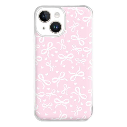 Coquette Bows And Hearts Baby Pink Phone Case for iPhone 14