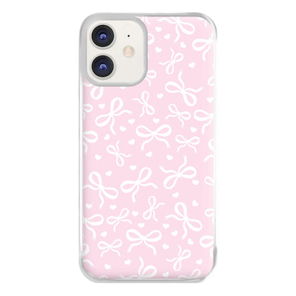 Coquette Bows And Hearts Baby Pink Phone Case for iPhone 11