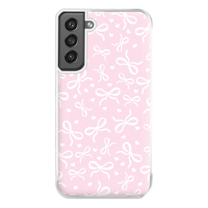 Coquette Bows And Hearts Baby Pink Phone Case for Galaxy S21FE