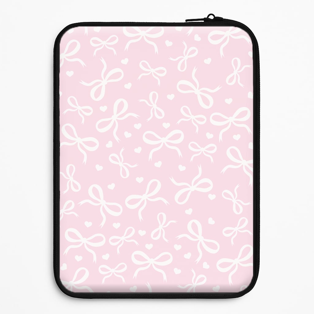 Coquette Bows And Hearts Baby Pink Laptop Sleeve