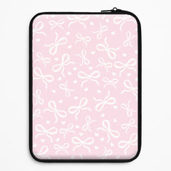 Coquette Bows And Hearts Baby Pink Laptop Sleeve
