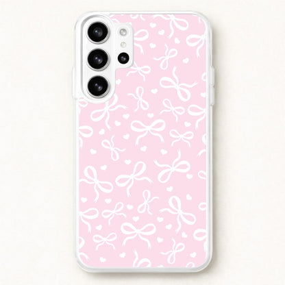 Coquette Bows And Hearts Baby Pink Phone Case for Galaxy S26 Ultra