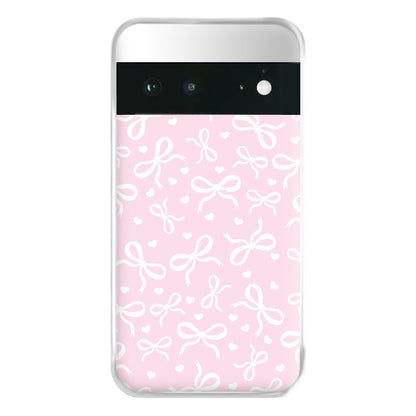 Coquette Bows And Hearts Baby Pink Phone Case for Google Pixel 6a