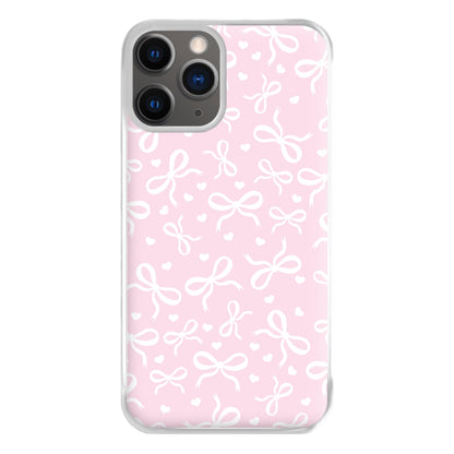 Coquette Bows And Hearts Baby Pink Phone Case for iPhone 12 Pro Max