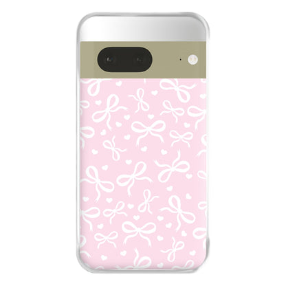 Coquette Bows And Hearts Baby Pink Phone Case for Google Pixel 7a