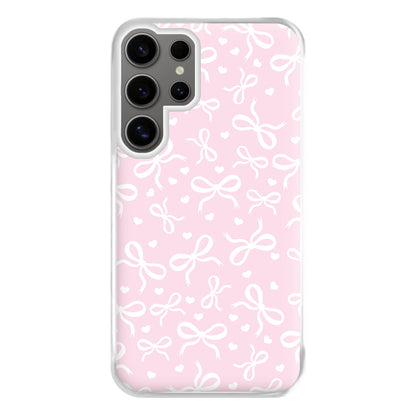 Coquette Bows And Hearts Baby Pink Phone Case for Galaxy S24 Ultra