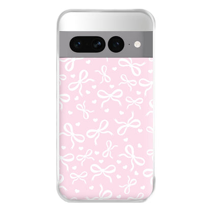 Coquette Bows And Hearts Baby Pink Phone Case for Google Pixel 7 Pro