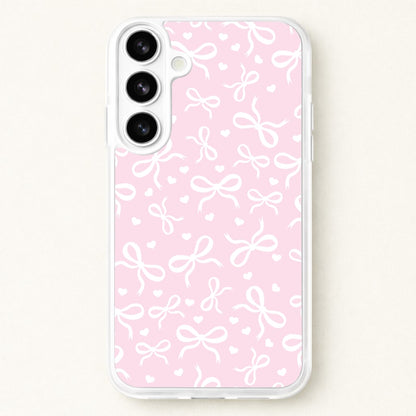 Coquette Bows And Hearts Baby Pink Phone Case for Galaxy S26