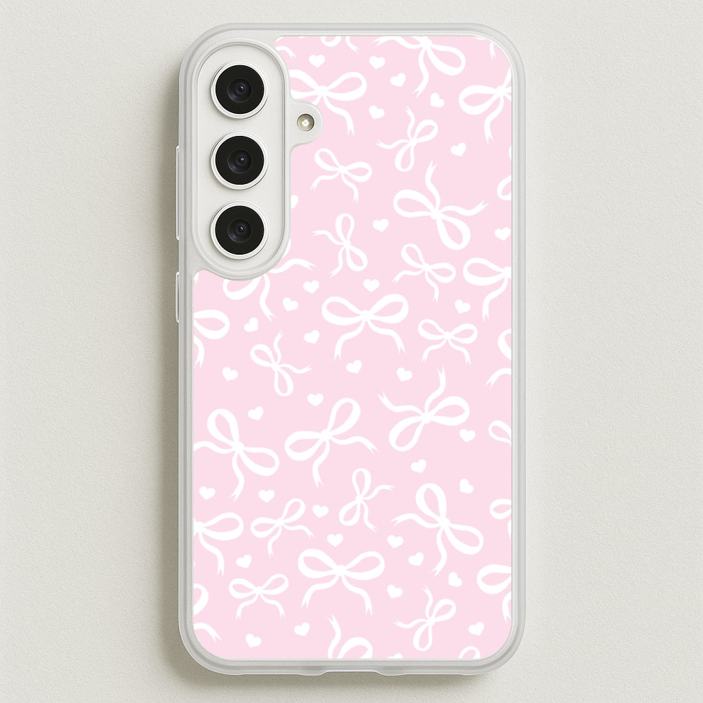 Coquette Bows And Hearts Baby Pink Phone Case for Galaxy S25FE