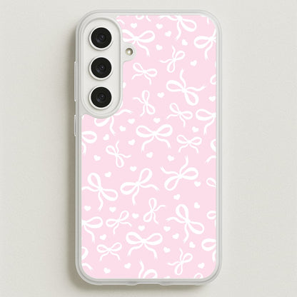 Coquette Bows And Hearts Baby Pink Phone Case for Galaxy S25FE