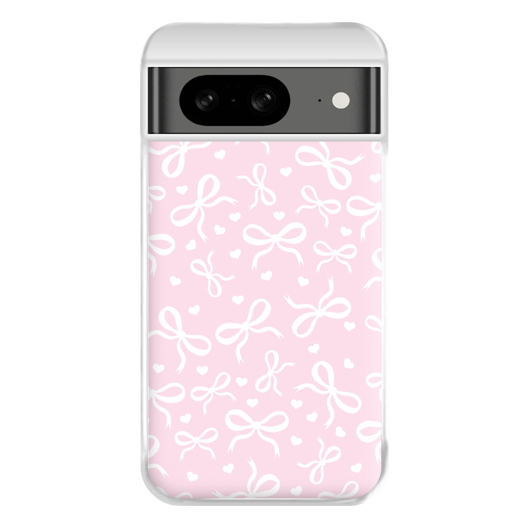 Coquette Bows And Hearts Baby Pink Phone Case for Google Pixel 8