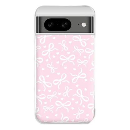 Coquette Bows And Hearts Baby Pink Phone Case for Google Pixel 8