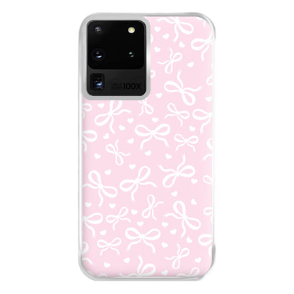 Coquette Bows And Hearts Baby Pink Phone Case for Galaxy S20 Ultra