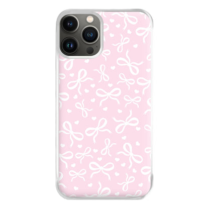 Coquette Bows And Hearts Baby Pink Phone Case for iPhone 11 Pro Max