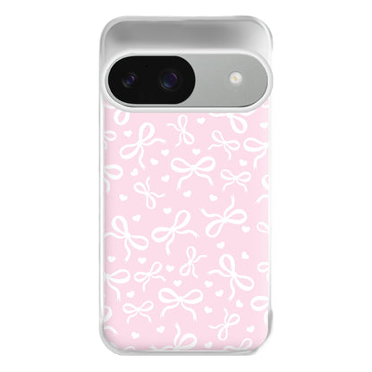 Coquette Bows And Hearts Baby Pink Phone Case for Google Pixel 9 / 9 Pro