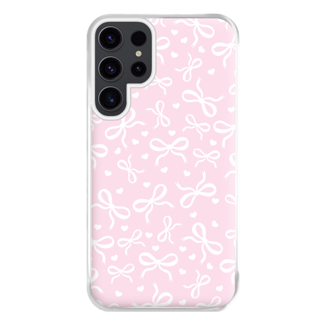 Coquette Bows And Hearts Baby Pink Phone Case for Galaxy S23 Ultra