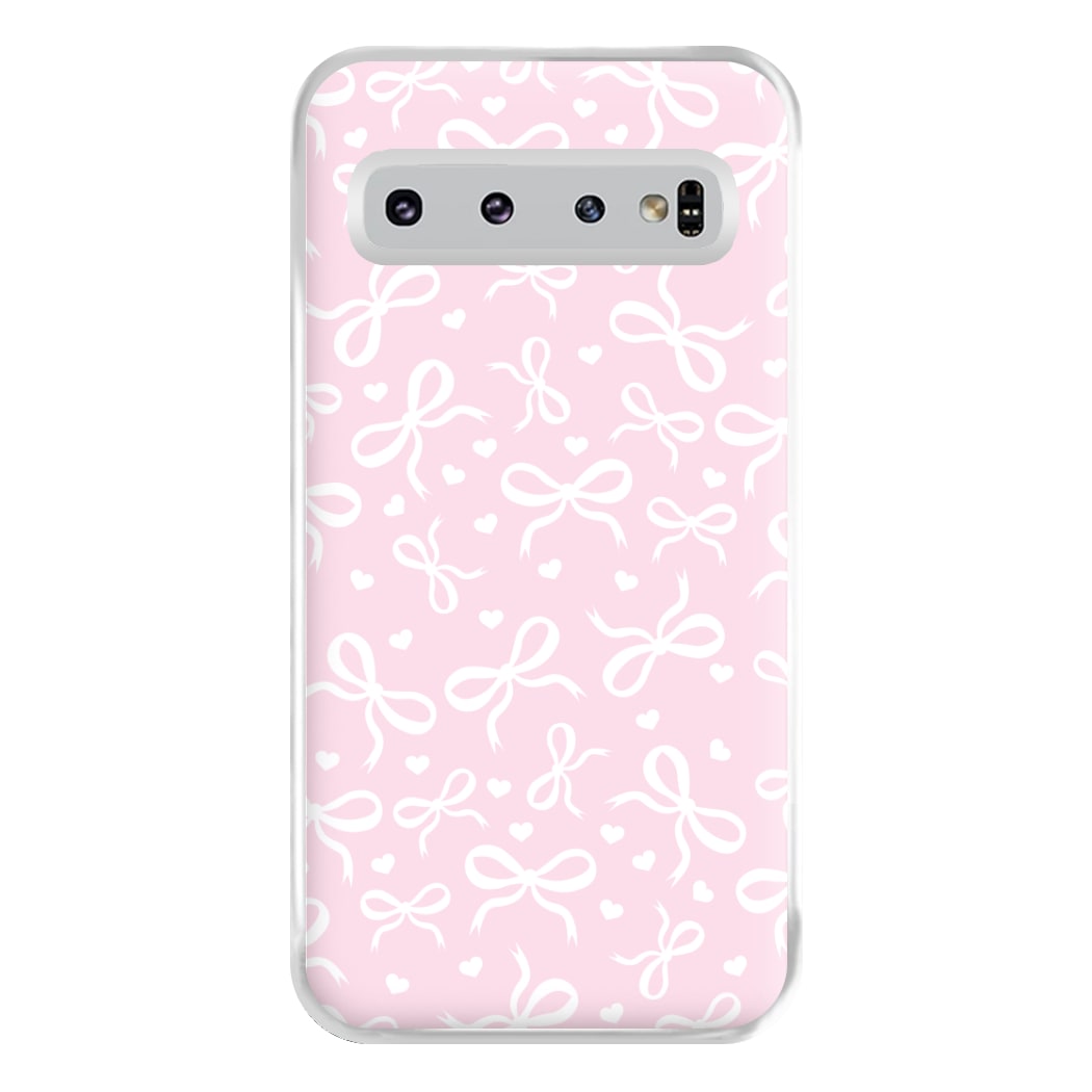 Coquette Bows And Hearts Baby Pink Phone Case for Galaxy S10 Plus