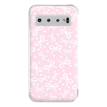 Coquette Bows And Hearts Baby Pink Phone Case for Galaxy S10 Plus