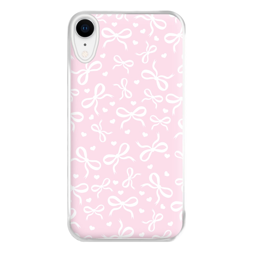 Coquette Bows And Hearts Baby Pink Phone Case for iPhone XR