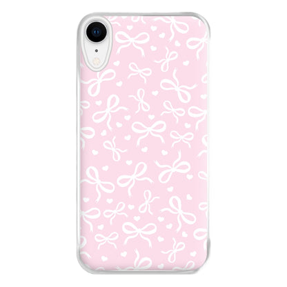Coquette Bows And Hearts Baby Pink Phone Case for iPhone XR