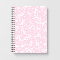 Coquette Bows And Hearts Baby Pink Notebook