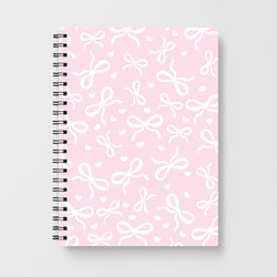 Coquette Bows And Hearts Baby Pink Notebook