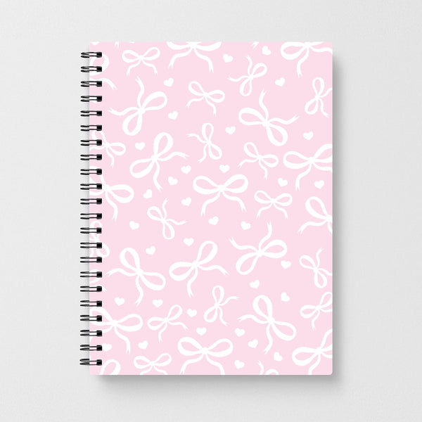 Coquette Bows And Hearts Baby Pink Notebook
