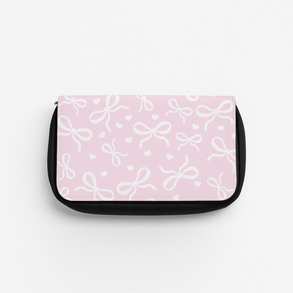 Coquette Bows And Hearts Baby Pink Pencil Case