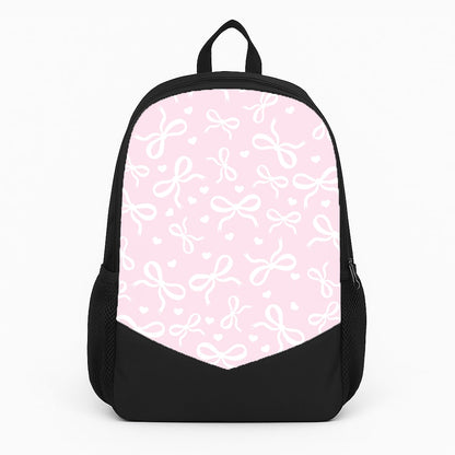 Coquette Bows And Hearts Baby Pink Large Backpack