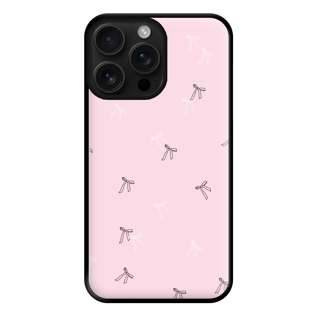 Coquette Mini Bows Pattern Pink Phone Case for iPhone 16 Pro Max