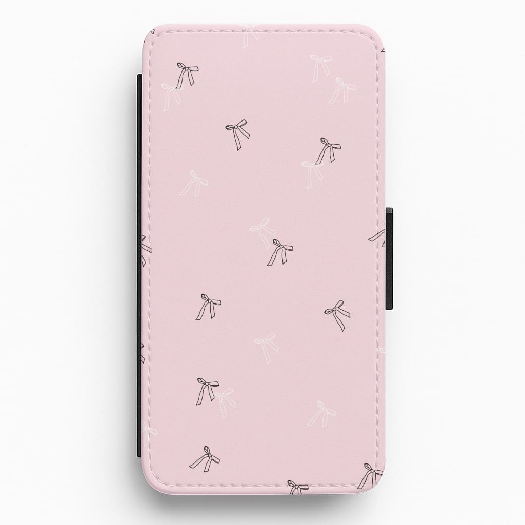 Coquette Mini Bows Pattern Pink Flip / Wallet Phone Case