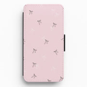 Coquette Mini Bows Pattern Pink Flip / Wallet Phone Case 1
