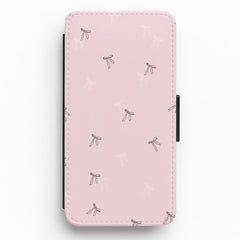 Coquette Mini Bows Pattern Pink Flip / Wallet Phone Case