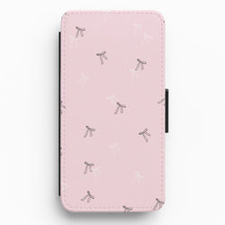 Coquette Mini Bows Pattern Pink Flip / Wallet Phone Case