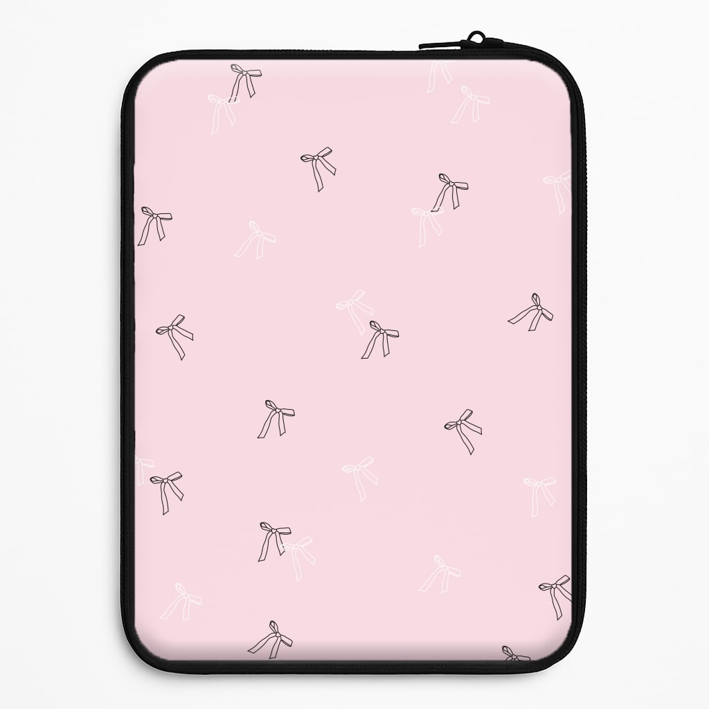 Coquette Mini Bows Pattern Pink Laptop Sleeve