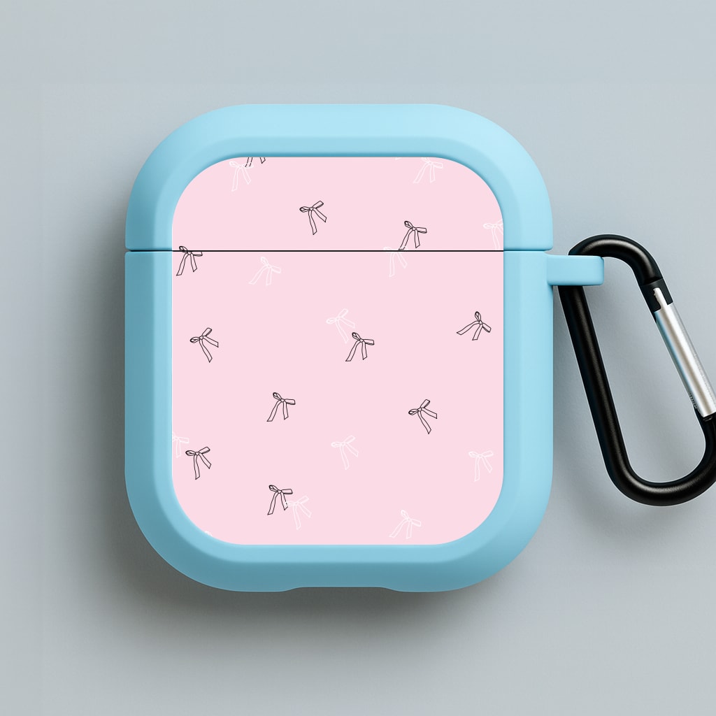 Coquette Mini Bows Pattern Pink Blue AirPods Case