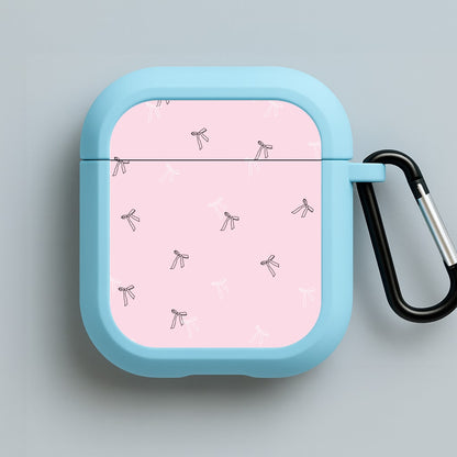 Coquette Mini Bows Pattern Pink Blue AirPods Case