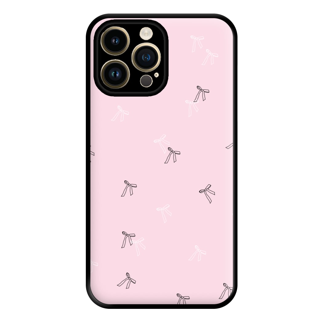 Coquette Mini Bows Pattern Pink Phone Case for iPhone 14 Pro Max